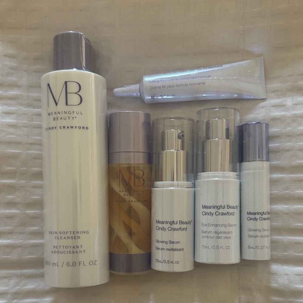 Meaningful Beauty Skincare Collection with White and Gold Accents